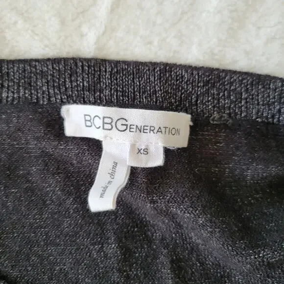 BCBG Generation Sweater Dress Tunic Metallic Gray Womens XS - Picture 6 of 9